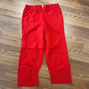 FP Beach Red Knit Cotton Pull-On Pants XL Red